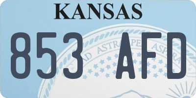 KS license plate 853AFD