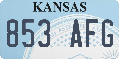 KS license plate 853AFG