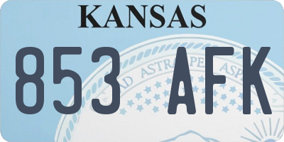 KS license plate 853AFK