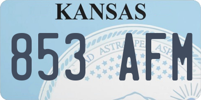 KS license plate 853AFM