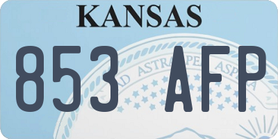 KS license plate 853AFP