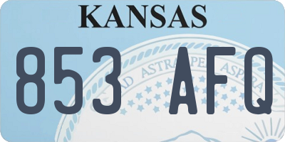 KS license plate 853AFQ