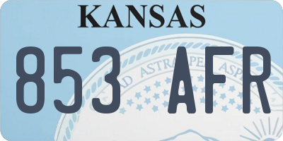 KS license plate 853AFR