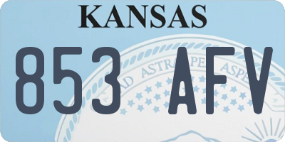 KS license plate 853AFV