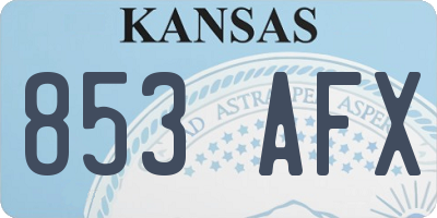 KS license plate 853AFX