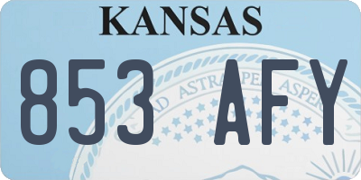 KS license plate 853AFY