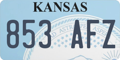 KS license plate 853AFZ