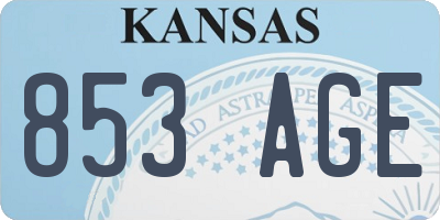 KS license plate 853AGE