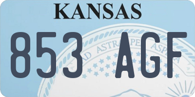 KS license plate 853AGF