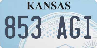 KS license plate 853AGI