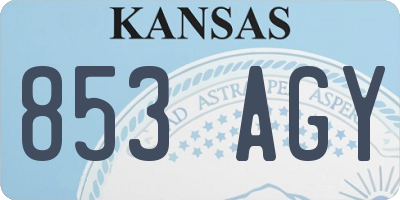 KS license plate 853AGY