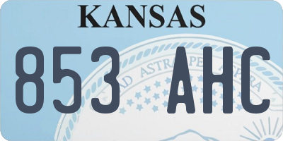 KS license plate 853AHC
