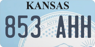 KS license plate 853AHH