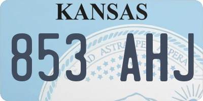 KS license plate 853AHJ
