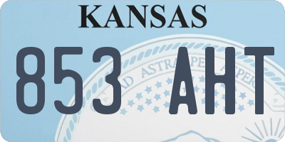 KS license plate 853AHT