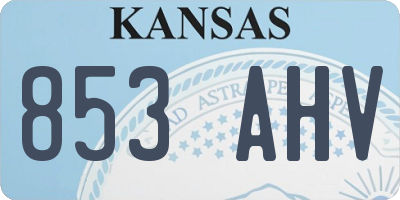 KS license plate 853AHV