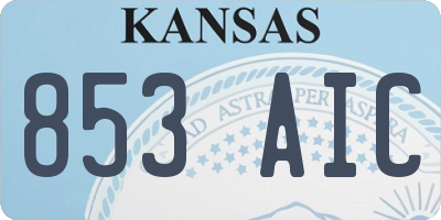 KS license plate 853AIC