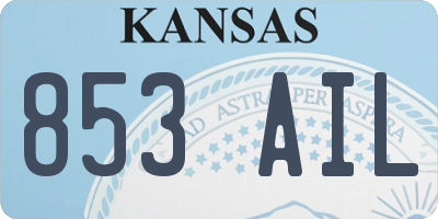 KS license plate 853AIL