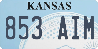 KS license plate 853AIM