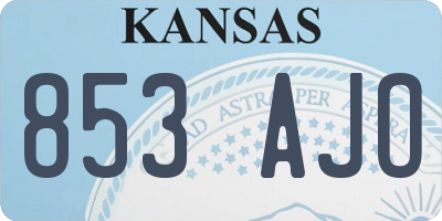 KS license plate 853AJO