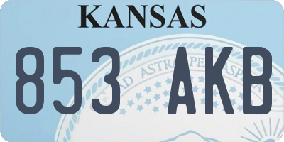 KS license plate 853AKB