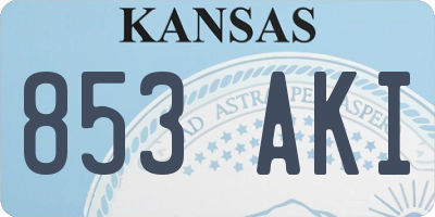 KS license plate 853AKI
