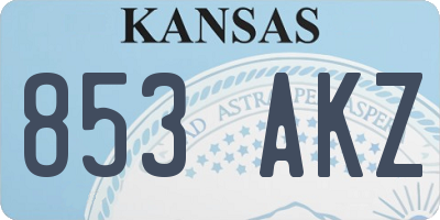 KS license plate 853AKZ
