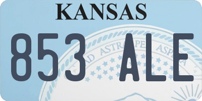 KS license plate 853ALE