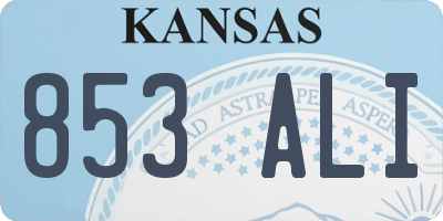 KS license plate 853ALI