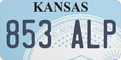 KS license plate 853ALP