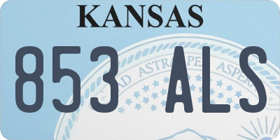 KS license plate 853ALS
