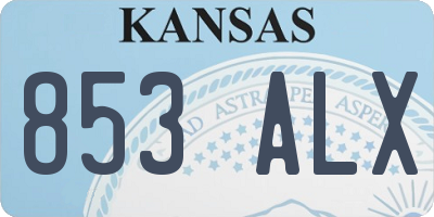 KS license plate 853ALX