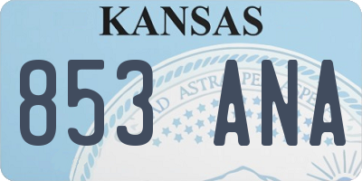 KS license plate 853ANA
