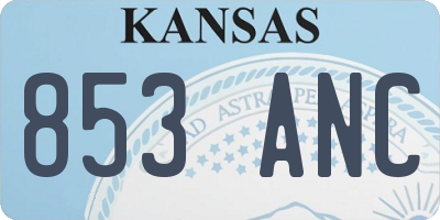 KS license plate 853ANC