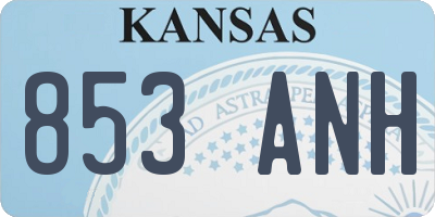 KS license plate 853ANH