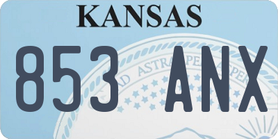 KS license plate 853ANX