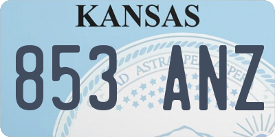 KS license plate 853ANZ