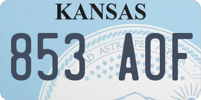 KS license plate 853AOF