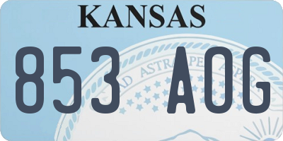 KS license plate 853AOG