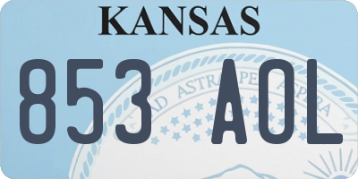 KS license plate 853AOL