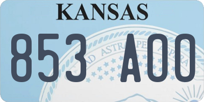 KS license plate 853AOO