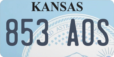 KS license plate 853AOS