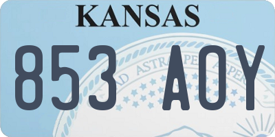 KS license plate 853AOY