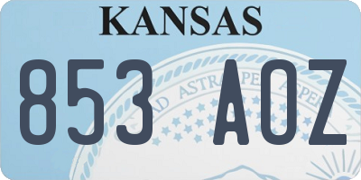 KS license plate 853AOZ