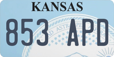 KS license plate 853APD