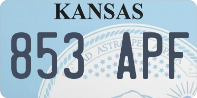 KS license plate 853APF
