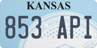 KS license plate 853API