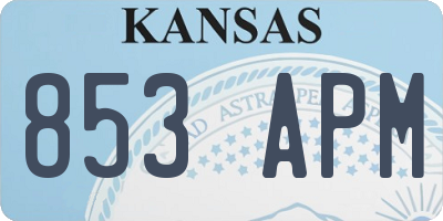KS license plate 853APM