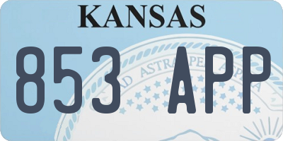 KS license plate 853APP