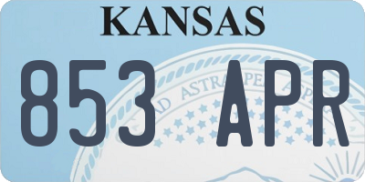 KS license plate 853APR
